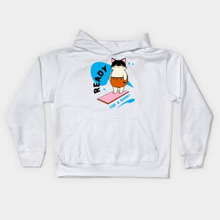 chubby pool cat Kids Hoodie